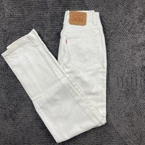 Levi's 501 24x31 Button Fly Jeans Women's Size 7 Medium White Denim USA Made 90s